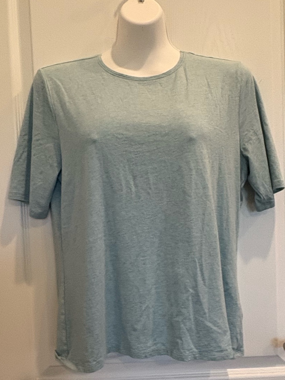 Garnet Hill Essential Elbow-Sleeve Tee Size L